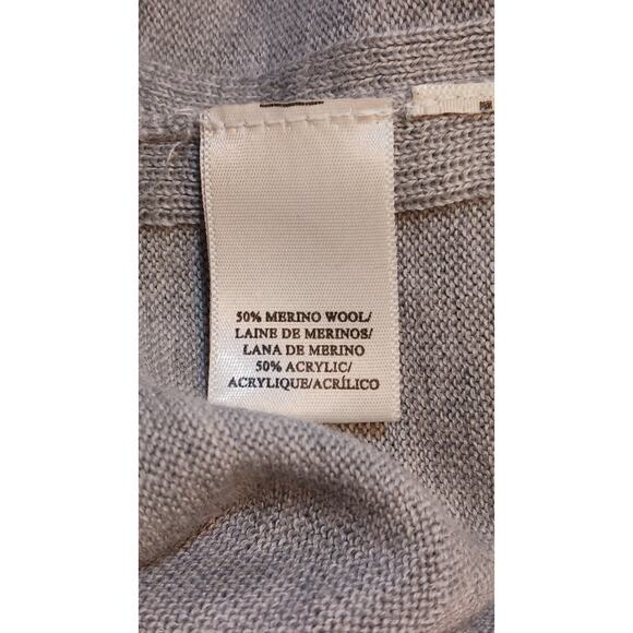 Ann Taylor Medium White Gray Black Color Block Long Sleeve Tunic Wool Blend - Picture 3 of 7